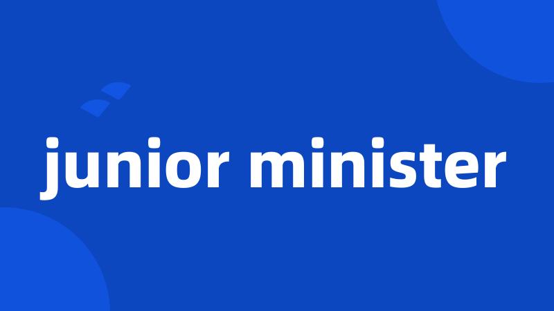 junior minister