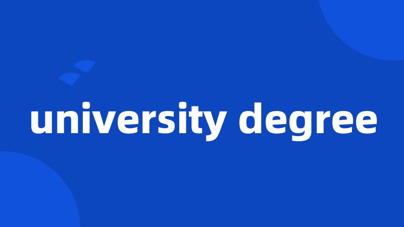 university degree