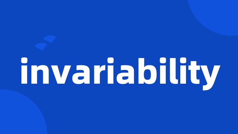 invariability