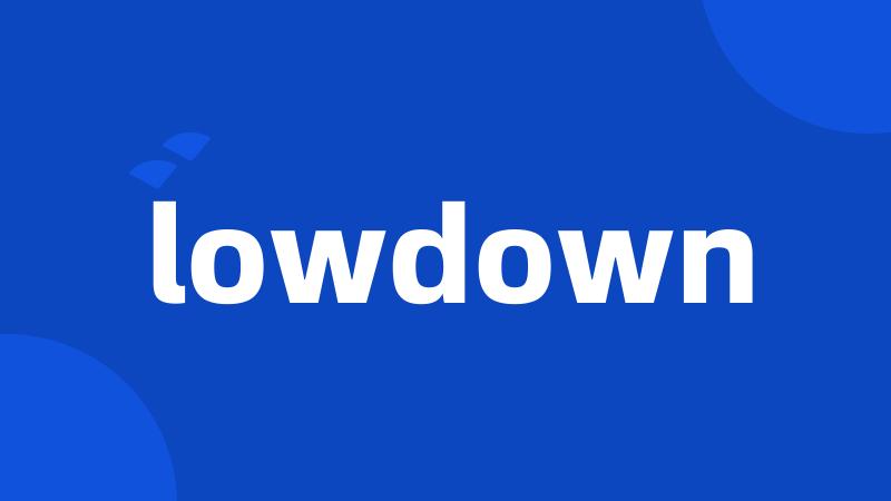 lowdown