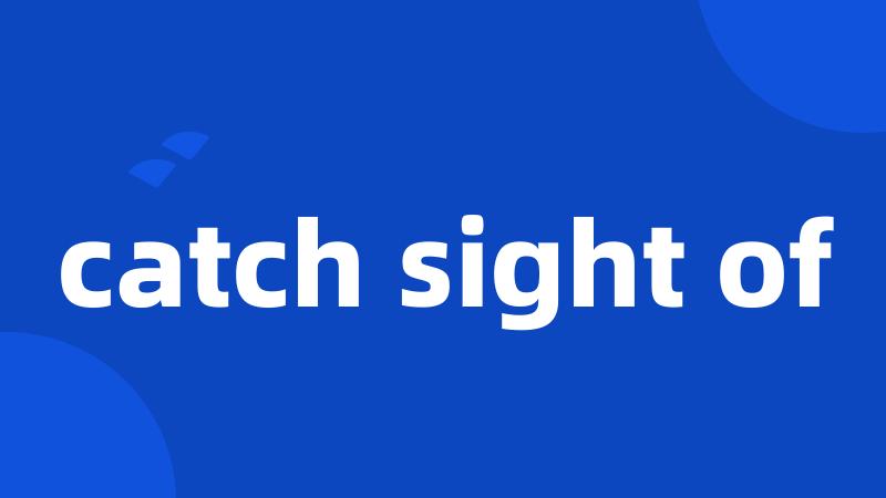 catch sight of