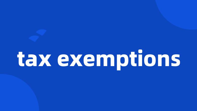 tax exemptions