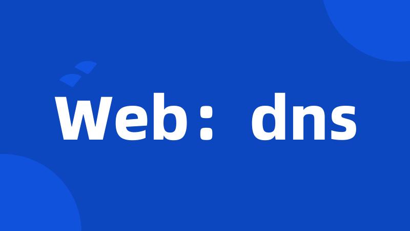 Web：dns