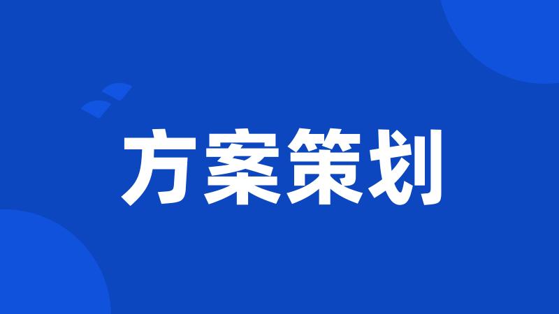 方案策划