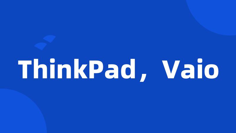 ThinkPad，Vaio