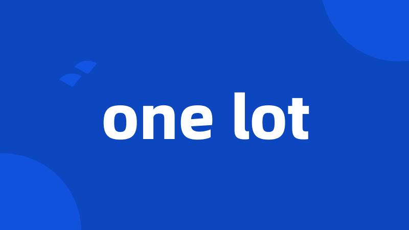 one lot