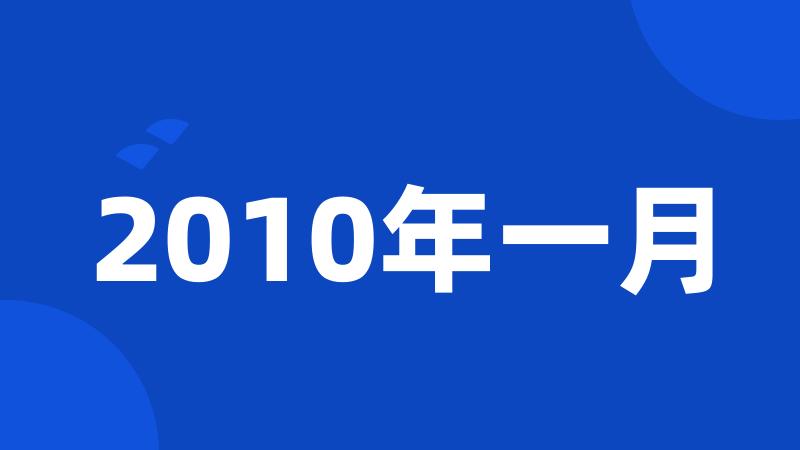 2010年一月