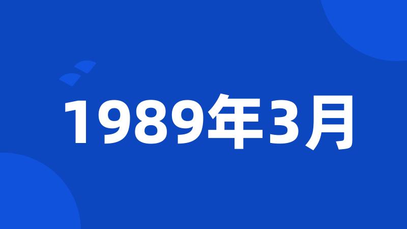 1989年3月