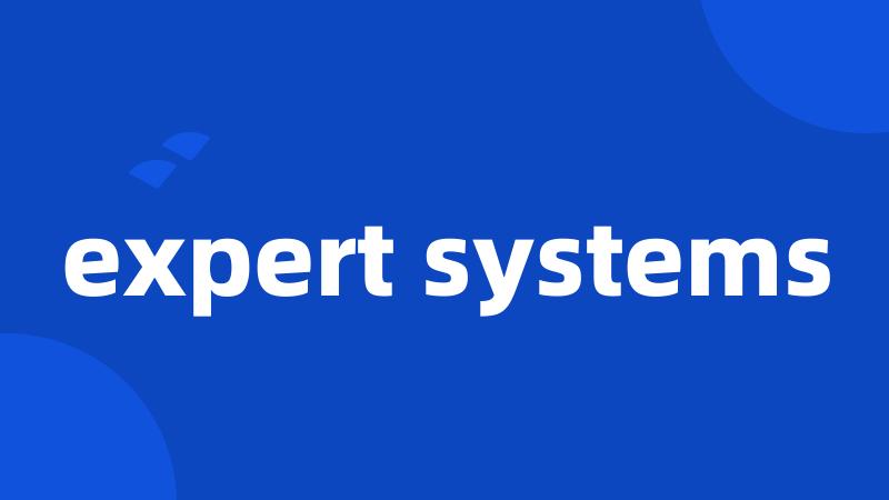 expert systems