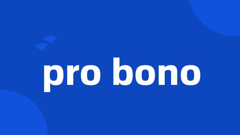 pro bono