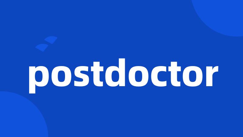 postdoctor