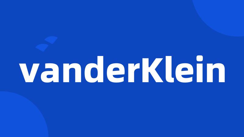 vanderKlein