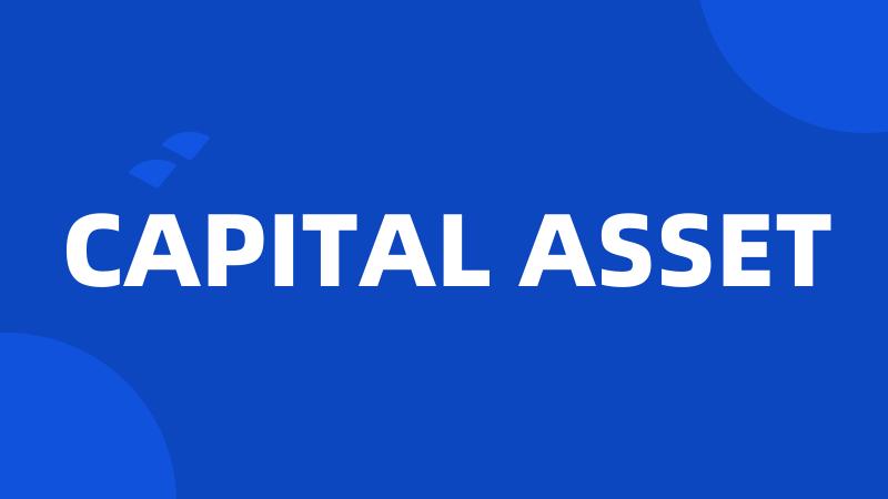 CAPITAL ASSET