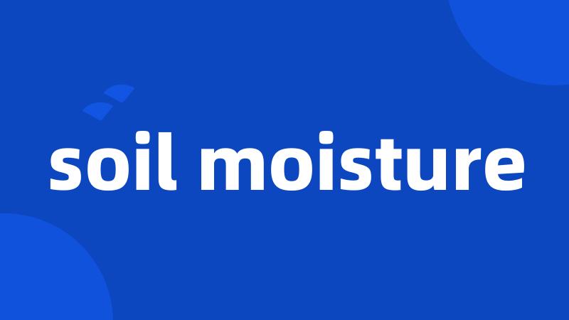 soil moisture