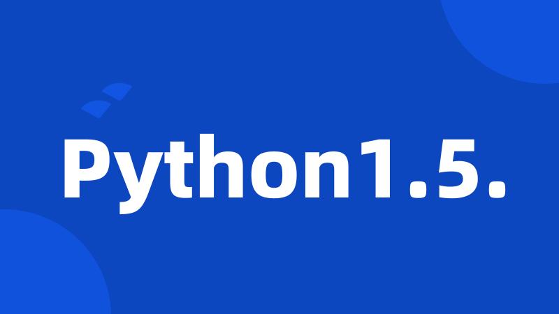 Python1.5.