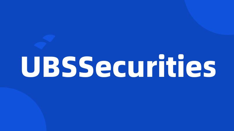 UBSSecurities