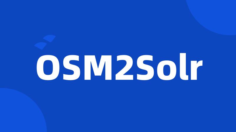 OSM2Solr