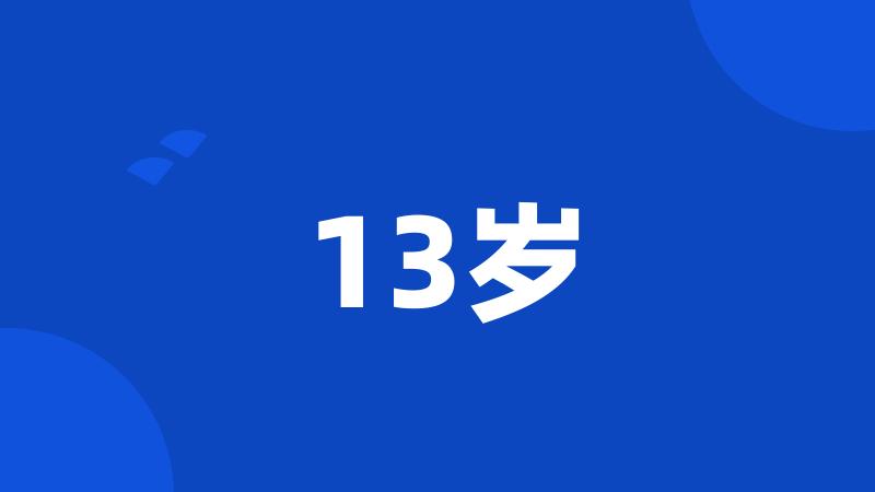 13岁