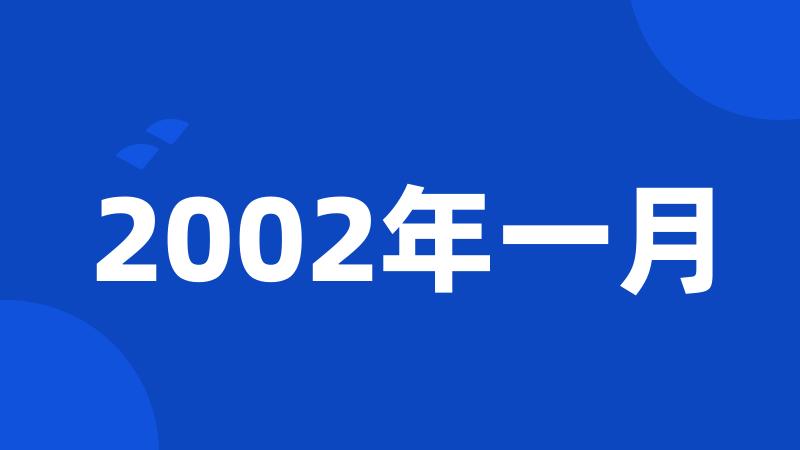 2002年一月