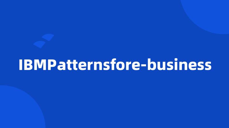 IBMPatternsfore-business