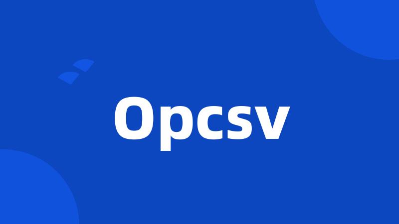 Opcsv