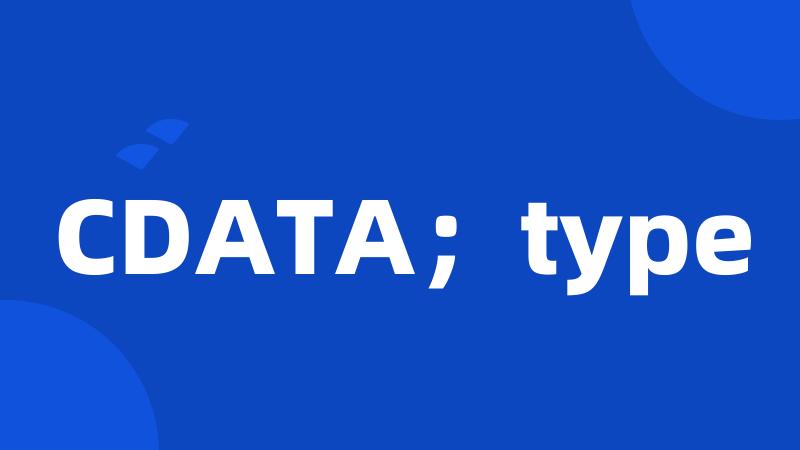 CDATA；type