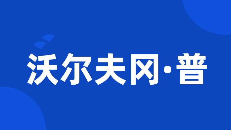 沃尔夫冈·普