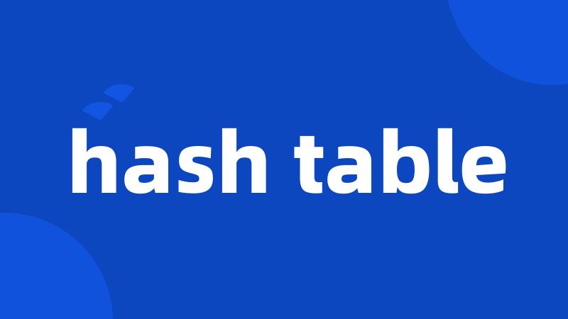 hash table