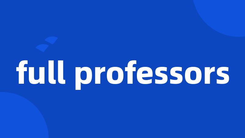 full professors