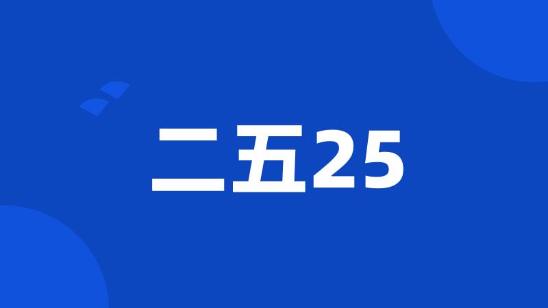 二五25