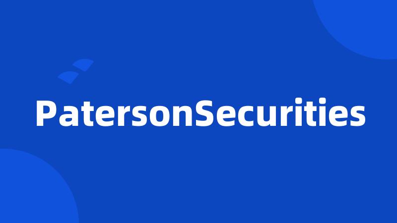 PatersonSecurities