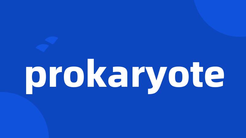 prokaryote