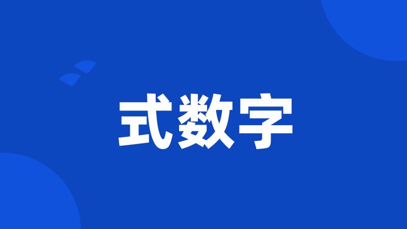 式数字