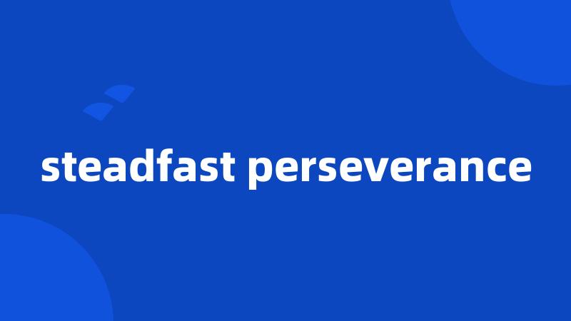 steadfast perseverance