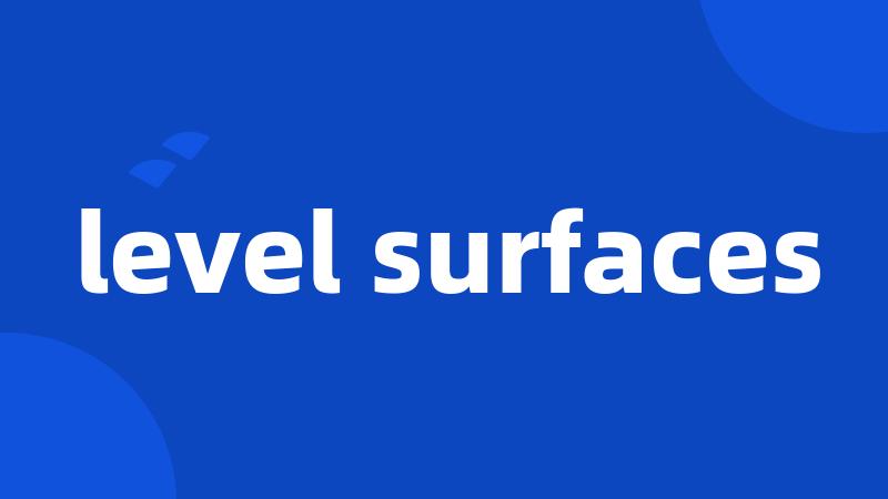 level surfaces