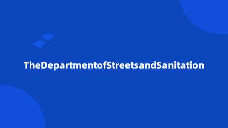 TheDepartmentofStreetsandSanitation