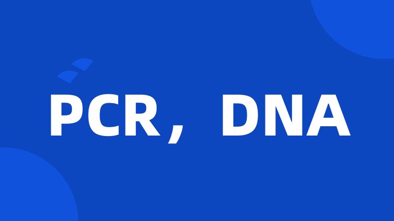 PCR，DNA