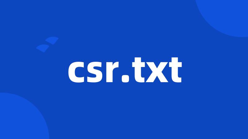 csr.txt