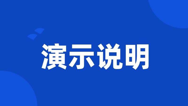 演示说明