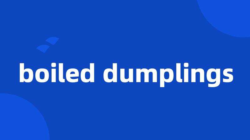 boiled dumplings