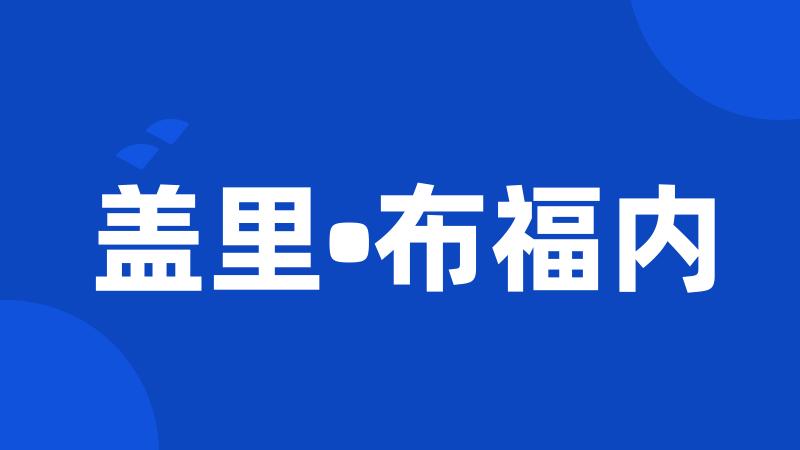 盖里•布福内