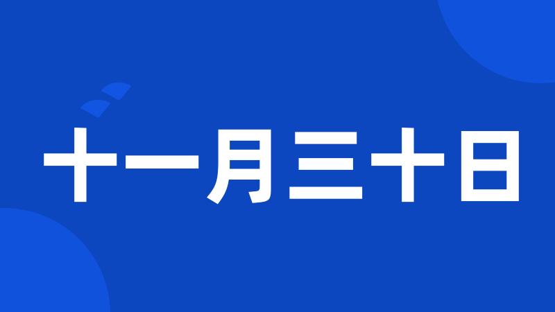 十一月三十日