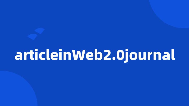 articleinWeb2.0journal