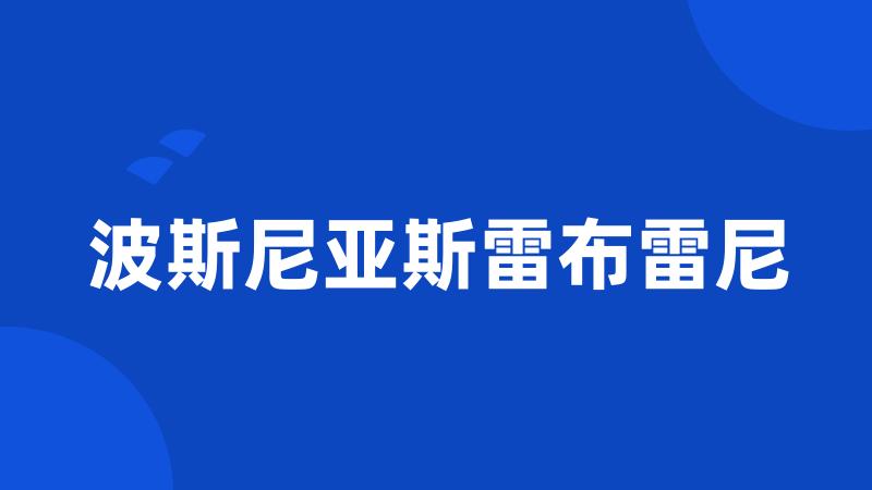 波斯尼亚斯雷布雷尼