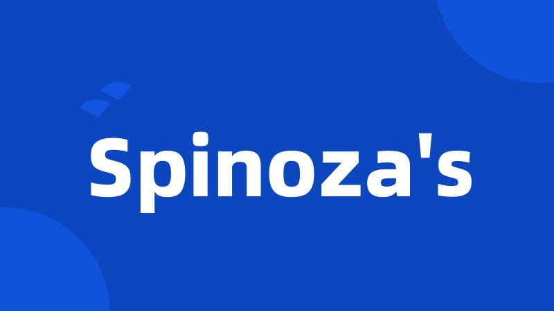 Spinoza's