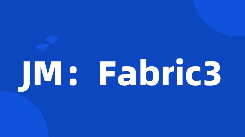 JM：Fabric3