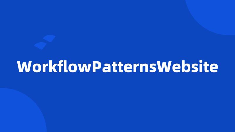 WorkflowPatternsWebsite