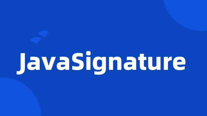 JavaSignature