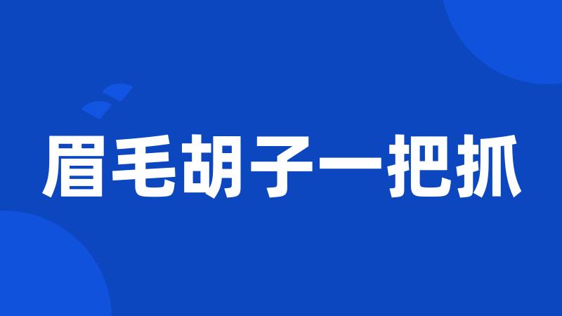 眉毛胡子一把抓