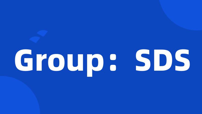 Group：SDS